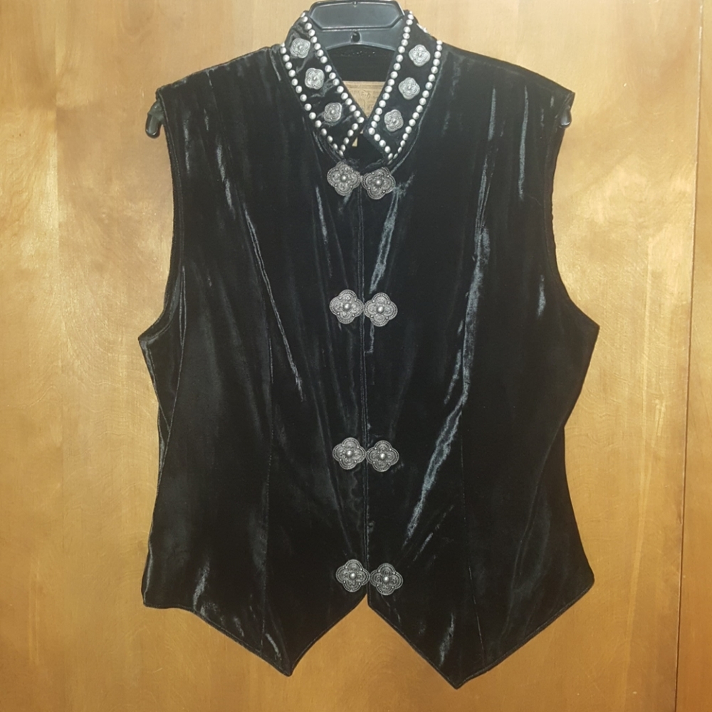 Vintage Double D Black Velvet Vest